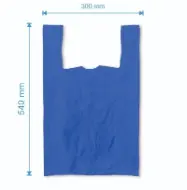 Sacoșă maieu 300×540mm, 50 microni, pliuri 80mm, virgin, albastru