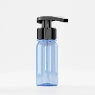 Флакон PET 50ml, син, резба 28mm PCO 1810, с черна помпа
