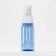 Флакон PET 50ml, син, резба 28mm, с бял пулверизатор