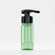 Флакон PET 50ml, зелен, резба 28mm PCO 1810, с черна помпа
