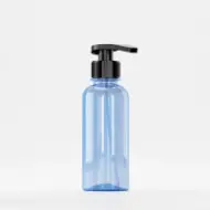 Флакон PET 200ml, син, резба 28mm PCO 1810, с черна помпа