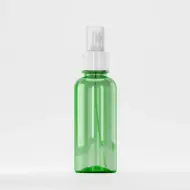 Флакон PET 200ml, зелен, резба 28mm, с бял пулверизатор