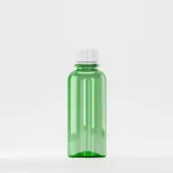 Флакон PET 200ml, зелен, резба 28mm PCO 1810, с бял капак