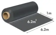 Folie de construcții rLDPE reciclat, neagră, 6,2m × 120 microni