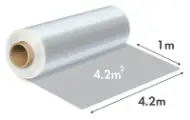 Folie de construcții LDPE Premium natur, transparentă, 4,2m × 120 microni