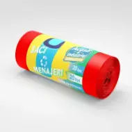 Saci menajeri rLDPE 60L, roșii, 15 buc./rolă – Acasă și Industrial