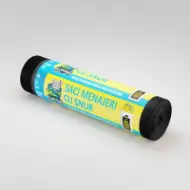 Saci menajeri MDPE cu șnur la rolă, 35L, negri, 10 buc./rolă – Mr. Elephant