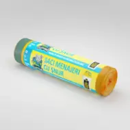 Saci menajeri MDPE cu șnur la rolă, 35L, galbeni, 10 buc./rolă – Mr. Elephant