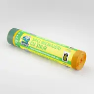 Saci menajeri MDPE cu șnur la rolă, 60L, galbeni, 10 buc./rolă – Mr. Elephant