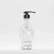 Флакон PET 370ml, прозрачен, 30 грама, резба 28mm, с черна помпа
