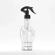Флакон PET 370ml, прозрачен, 30 грама, резба 28mm, с черен тригер пулверизатор