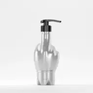 Флакон PET 370ml, сив, 27 грама, резба 28mm, с черна помпа