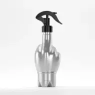 Флакон PET 370ml, сив, 27 грама, резба 28mm, с черен тригер пулверизатор