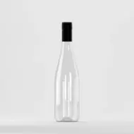Флакон PET 750ml, прозрачен, с черен резбован капак