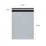 Plic curierat cu adeziv 400×500mm + clapetă 50mm, LDPE alb-negru