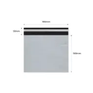 Plic curierat cu adeziv 500×500mm + clapetă 50mm, LDPE alb-negru