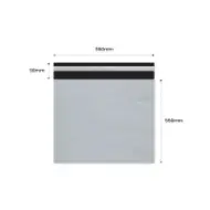 Plic curierat cu adeziv 550×550mm + clapetă 50mm, LDPE alb-negru
