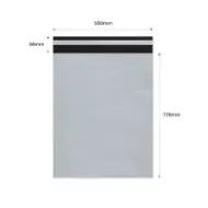 Plic curierat cu adeziv 550×770mm + clapetă 50mm, LDPE alb-negru