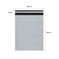 Plic curierat cu adeziv 650×850mm + clapetă 50mm, LDPE alb-negru