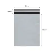 Plic curierat cu adeziv 180×255mm + clapetă 50mm, LDPE alb-negru