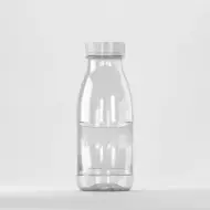 Флакон PET 400ml, прозрачен, резба 38mm, с бял капак