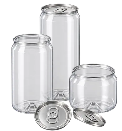 Doze PET transparente cu capac din aluminiu