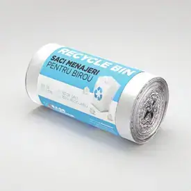 Saci menajeri 60L transparent 50 saci/rolă – Recycle Bin
