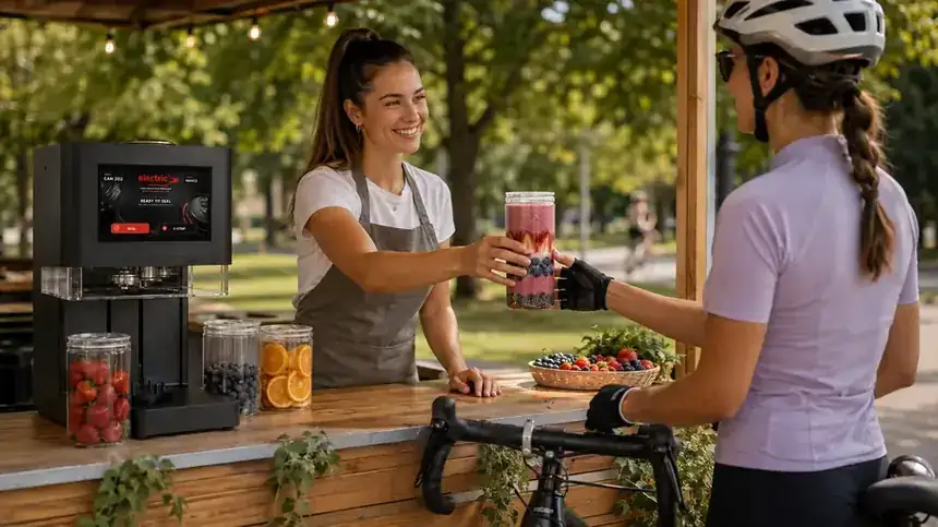 Doze PET cu capac din aluminiu — Chioșcuri de smoothie și sucuri